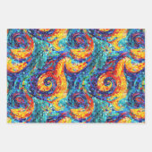 Regenboog Jewel Tone Mozaïek Glas Patroon Verjaard Inpakpapier Vel (Voorkant 3)