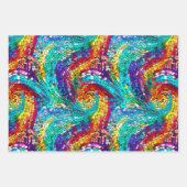 Regenboog Jewel Tone Mozaïek Glas Patroon Verjaard Inpakpapier Vel (Voorkant 2)