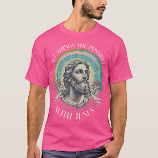 Regenboog Jezus Christelijke Trots Opbeurende Insp T-shirt