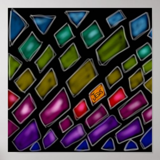 Regenboog ‘Jezus, het licht van de wereld’ Poster (Voorkant)