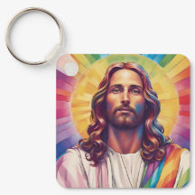Regenboog Jezus Portret LGBTQ+ Christelijke Trots