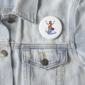 Regenboog Jezus Ronde Button 5,7 Cm (In situ)