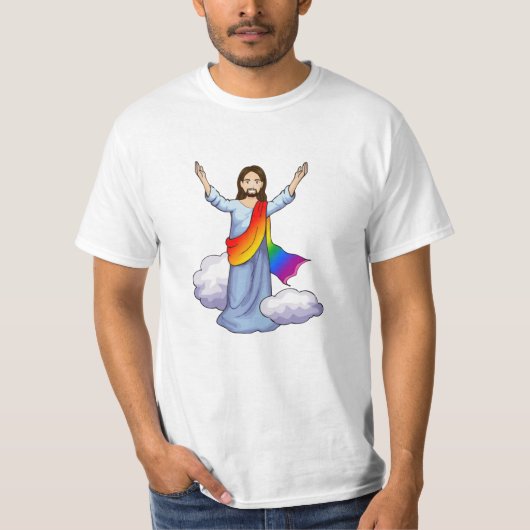 Regenboog Jezus T-shirt (Voorkant)