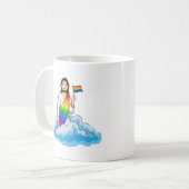 Regenboog Jezus Vlag Koffiemok (Voorkant links)