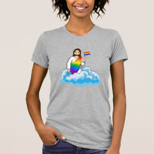Regenboog Jezus Vlag T-shirt
