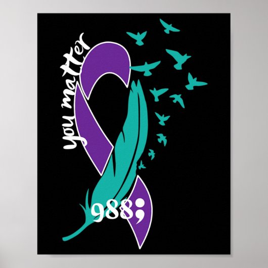 Regenboog Jij Probleem 988 Preventie Zelfmoord Bew Poster (Voorkant)