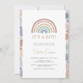 Regenboog Jongen Baby Borrel Kaart (Voorkant)