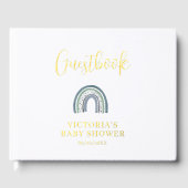 Regenboog Jongens Baby Shower Gastenboek (Voorkant)