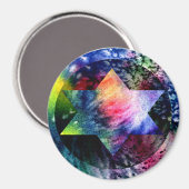 Regenboog Joodse Stermagneet Magneet (Voorkant / Achterkant)