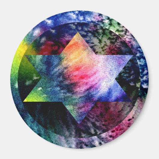 Regenboog Joodse Stermagneet Magneet (Voorkant)