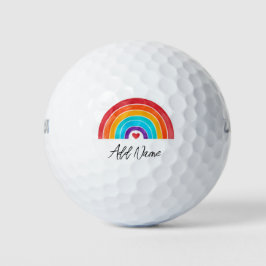 Regenboog - Jouw naam toevoegen Golfballen