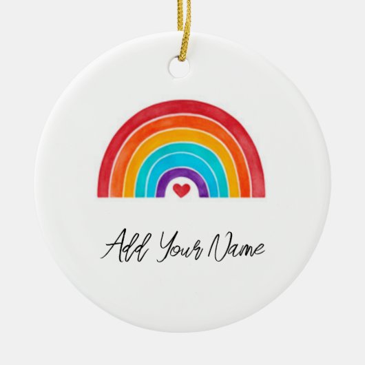 Regenboog - Jouw naam toevoegen Keramisch Ornament (Voorkant)
