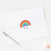 Regenboog - Jouw naam toevoegen Ronde Sticker (Envelop)
