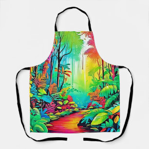 Regenboog Jungle: Levensechte Droom Schort