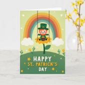 Regenboog Kabouter Bloem Kaart (Gele Bloem)