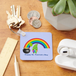 Regenboog Kabouter Pot met Goud St Paddys Dag Meta Sleutelhanger