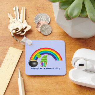 Regenboog Kabouter Pot met Goud St Paddys Dag Meta Sleutelhanger