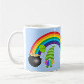 Regenboog Kabouter Pot met Goud St. Patrick's Dag Koffiemok (Links)