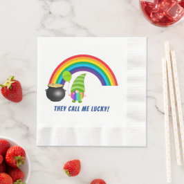 Regenboog Kabouter Pot met Goud St. Patrick's Dag Servet