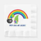 Regenboog Kabouter Pot met Goud St. Patrick's Dag Servet (Voorkant)