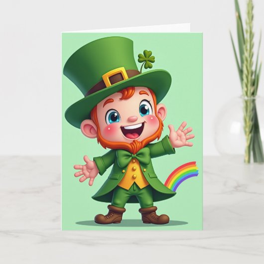 Regenboog Kabouter St. Patrick Kaart (Voorkant)