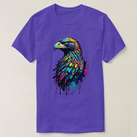 regenboog kale Amerikaanse adelaar T-shirt (Design voorkant)