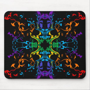Regenboog Kaleidoscoop Abstract Zwarte Muismat