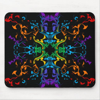 Regenboog Kaleidoscoop Abstract Zwarte Muismat