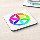 Regenboog Kaleidoscoop Harde plastic onderzetter (Linkerzijde)