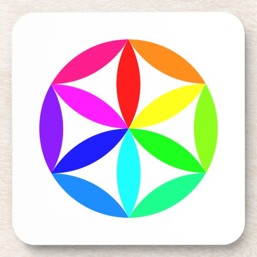 Regenboog Kaleidoscoop Harde plastic onderzetter (Voorkant)