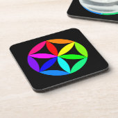 Regenboog Kaleidoscoop Harde Plastic Onderzetter (Linkerzijde)