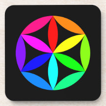 Regenboog Kaleidoscoop Harde Plastic Onderzetter