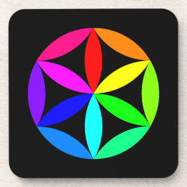 Regenboog Kaleidoscoop Harde Plastic Onderzetter