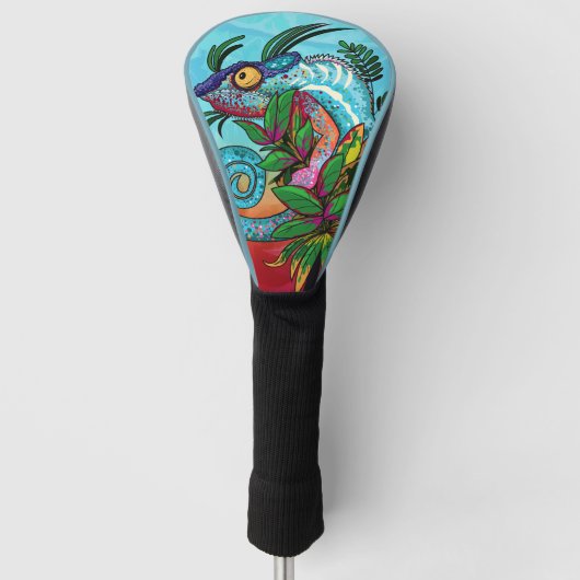 Regenboog Kameleon Golfheadcover (Voorkant)