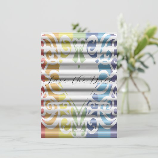 regenboog kant hart save the dates save the date (Staand voorkant)