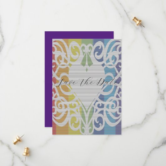 regenboog kant hart save the dates save the date (Voorkant / Achterkant in situ)