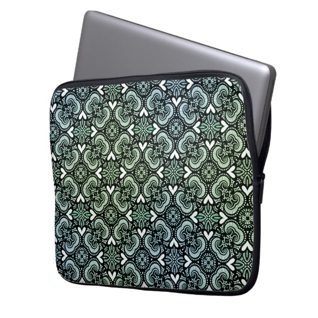 Regenboog Kant & Harten  Laptop Sleeve (Voorkant Links)