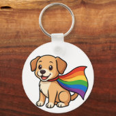 Regenboog Kap Puppy – LGBTQ++ Pride Design Sleutelhanger (Achterkant)
