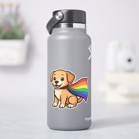Regenboog Kap Puppy – LGBTQ++ Pride Design Sticker (HydroFlask)