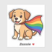 Regenboog Kap Puppy – LGBTQ++ Pride Design Sticker (Vel)