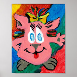 Regenboog Karakter Poster Papier (Halfglans
