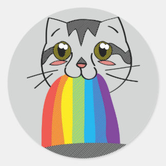 Regenboog Kat Braken Stickers
