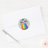 Regenboog Kat Braken Stickers (Envelop)