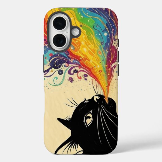 Regenboog kat Case-Mate iPhone case (Achterkant)