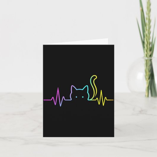 Regenboog kat hartslag  kaart (Voorkant)