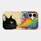 Regenboog kat iPhone 16 hoesje (Achterkant horizontaal)