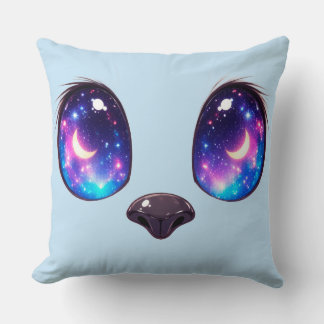 Regenboog Kat Ogen Kawaii Kat Gezicht Illustratie Kussen