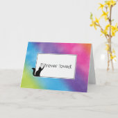 Regenboog Kat Pet Loss Sympathie Kaart (Gele Bloem)