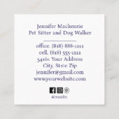 Regenboog Kat Pet Sitter en Hond Walker Vierkante Visitekaartje (Achterkant)