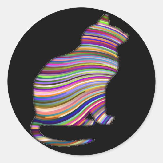 Regenboog kat stickers (Voorkant)